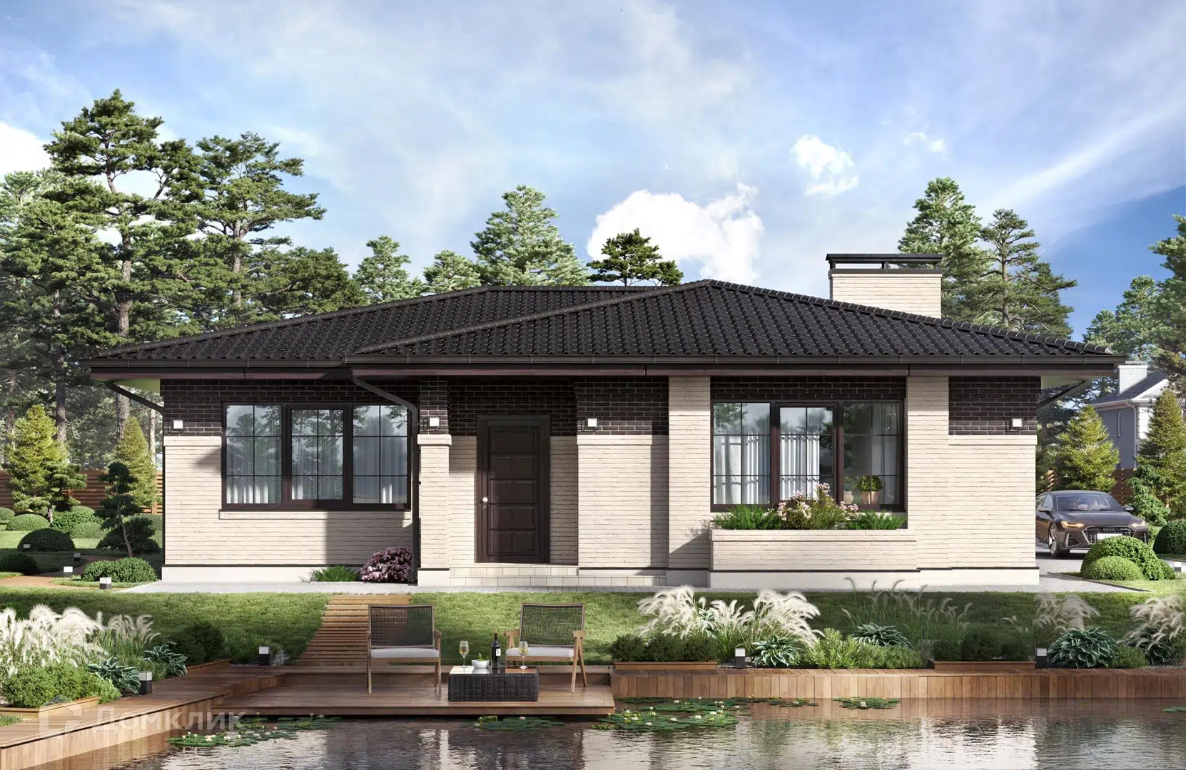 Проект дома «Проект №292-1» компании СК НОВАЦИЯ Санкт-Петербург и ЛО из материала Газобетонные блоки площадью 123м² под ключ за 8500000₽ в Донецке | 1 этаж, 3 спальни, 2 санузла – Домклик