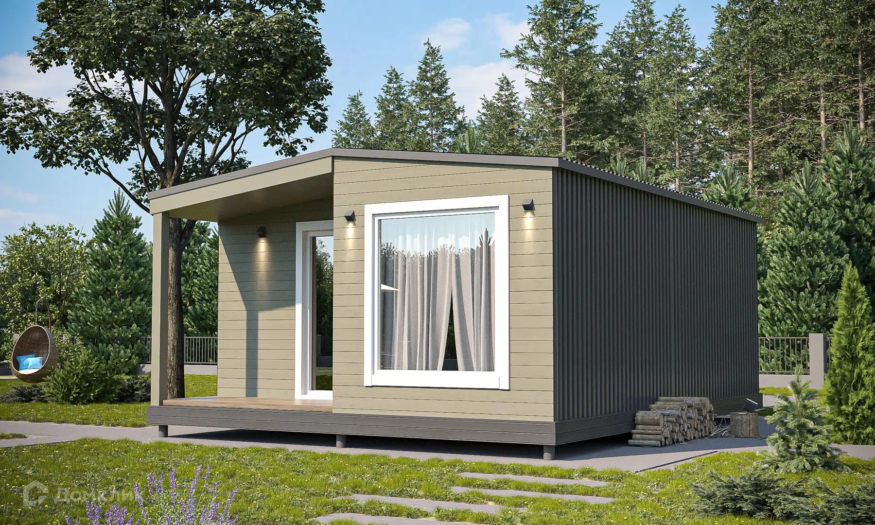 Проект дома «Нордвик-25» компании Теплодина из материала Модульный дом площадью 25.3м² под ключ за 2267000₽ в Донецке | 1 этаж, 1 спальня, 1 санузел – Домклик