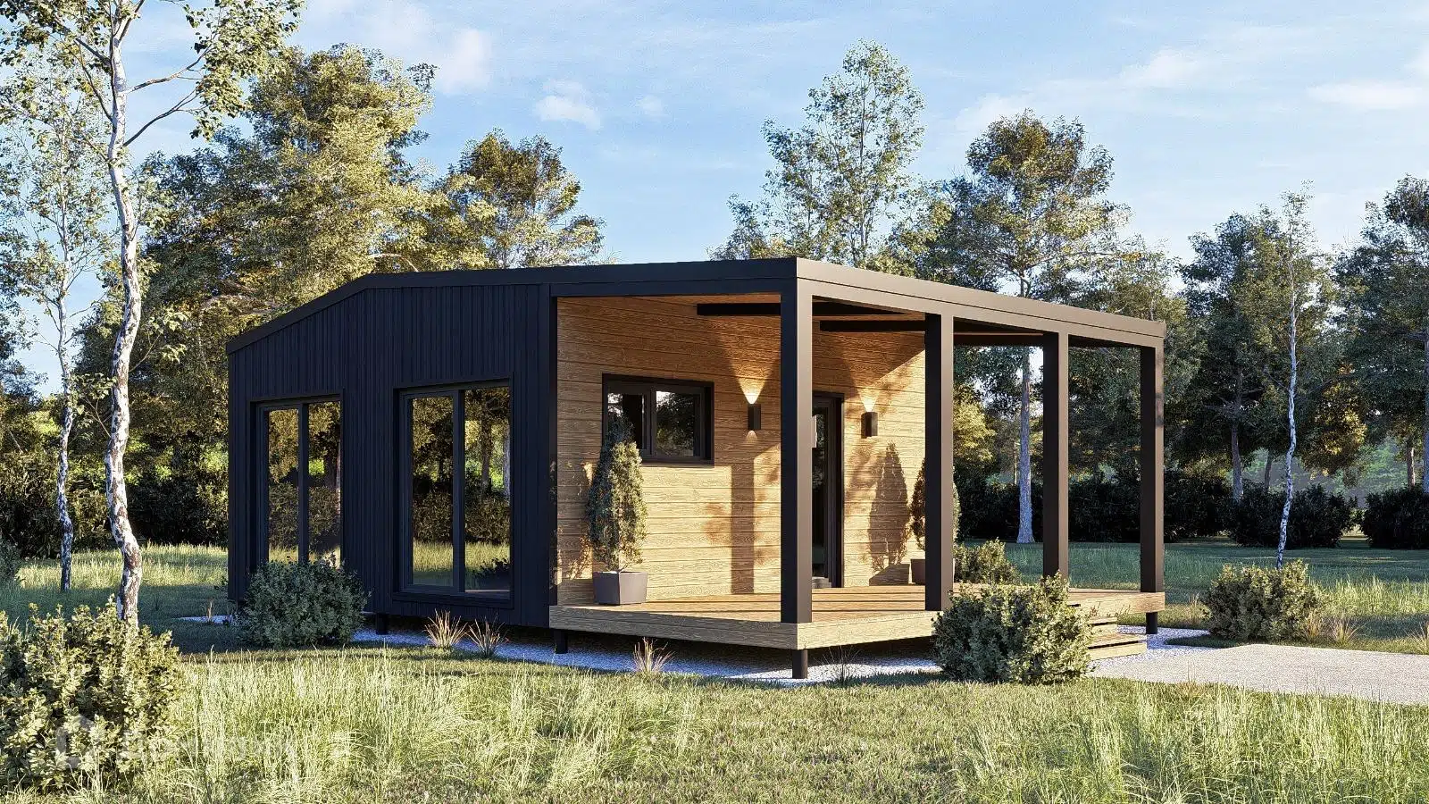 Проект дома «Таганай 51 (ст+2)» компании Стройкаркас из материала Каркасный дом площадью 44.91м² под ключ за 2150000₽ в Донецке | 1 этаж, 2 спальни, 1 санузел – Домклик