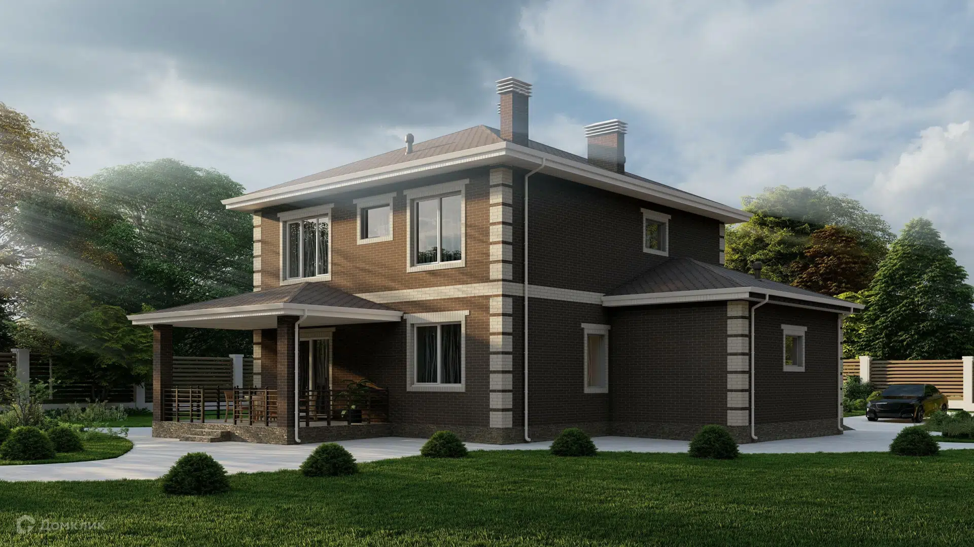 Проект дома «Двухэтажный жилой дом 174 квм (проект 105)» компании Строительная Компания «Алмистрой» из материала Газосиликатные блоки площадью 174м² под ключ за 8700000₽ в Донецке | 2 этажа, 4 спальни, 3 санузла – Домклик