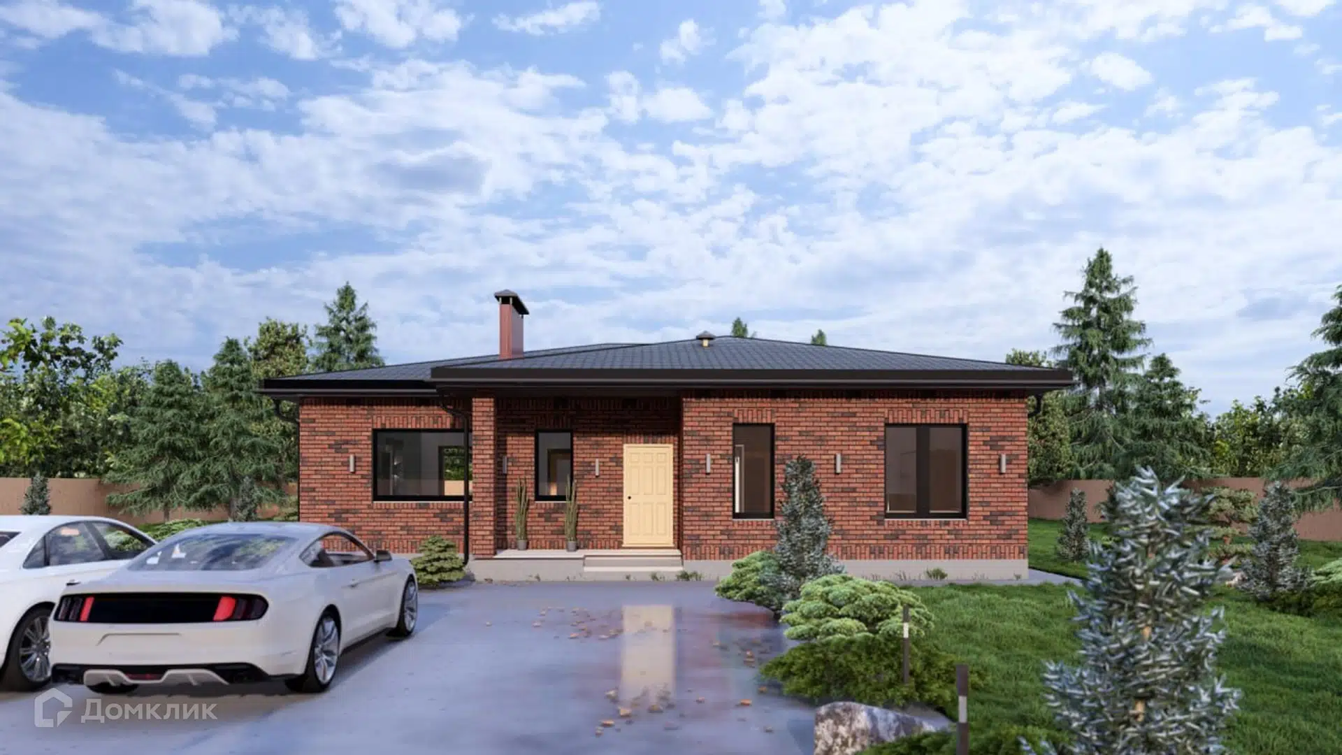 Проект дома «Одноэтажный жилой дом 121 квм» компании Строительная Компания «Алмистрой» из материала Газосиликатные блоки площадью 145.9м² под ключ за 7888151₽ в Донецке | 1 этаж, 3 спальни, 2 санузла – Домклик