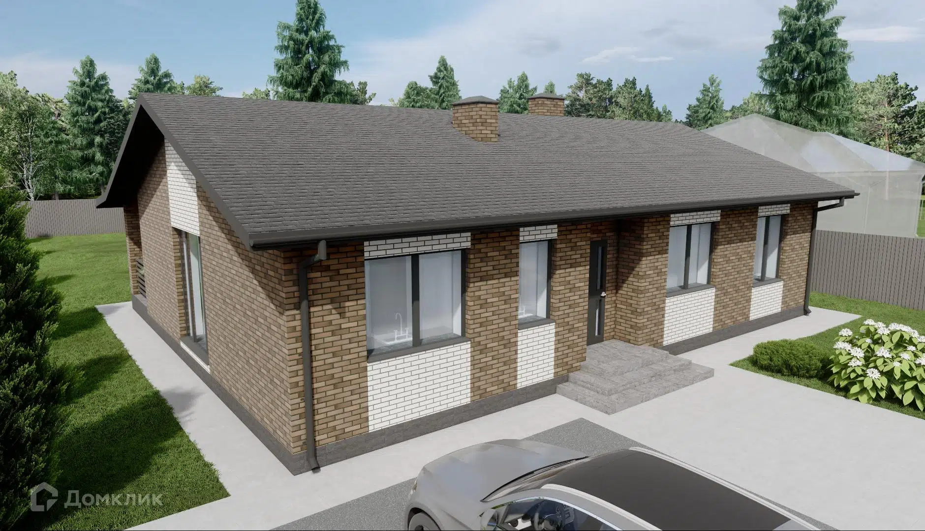 Проект дома «ТП-122» компании ООО «33 Коттеджа» из материала Газобетонные блоки площадью 122м² под ключ за 8059000₽ в Донецке | 1 этаж, 3 спальни, 2 санузла – Домклик