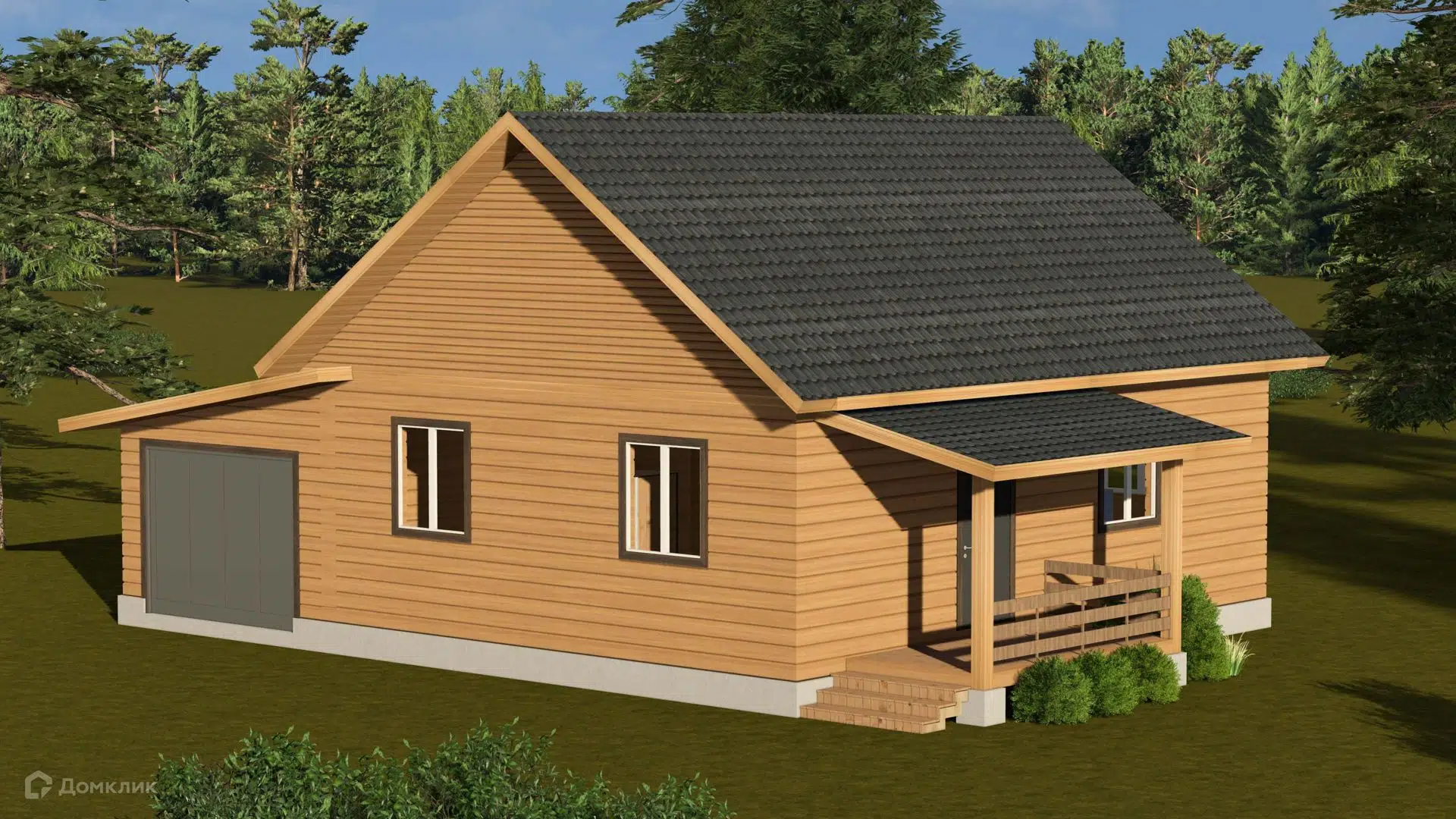 Проект дома «ТА-80 (с гаражом)» компании Построй Свой Дом_ИП из материала Профилированный брус площадью 80м² под ключ за 5198205₽ в Донецке | 1 этаж, 3 спальни, 1 санузел – Домклик