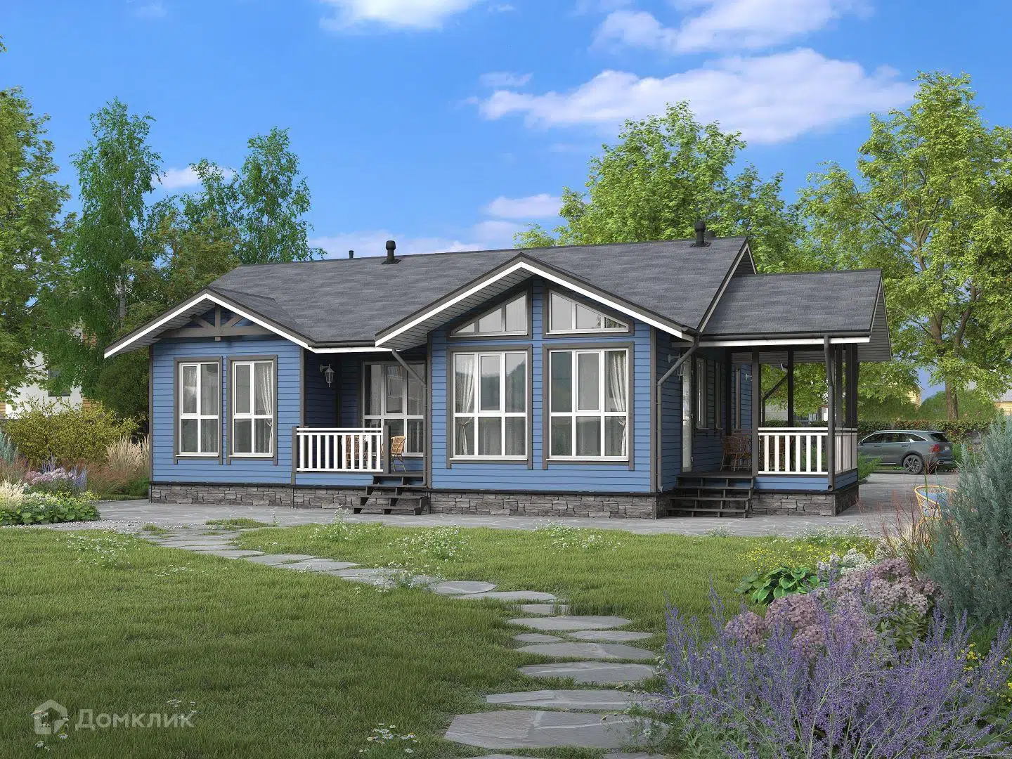 Проект дома «Соната - 2 К-200 10,5х12 м» компании Теремъ из материала Каркасный дом площадью 119м² под ключ за 9433000₽ в Донецке | 1 этаж, 3 спальни, 2 санузла – Домклик