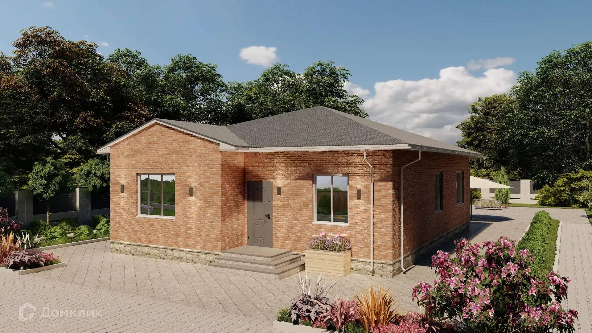 Проект дома «одноэтажный дом П248» компании ИП Мацуга Дмитрий Владимирович из материала Газобетонные блоки площадью 102.6м² под ключ за 7000000₽ в Донецке | 1 этаж, 3 спальни, 1 санузел – Домклик
