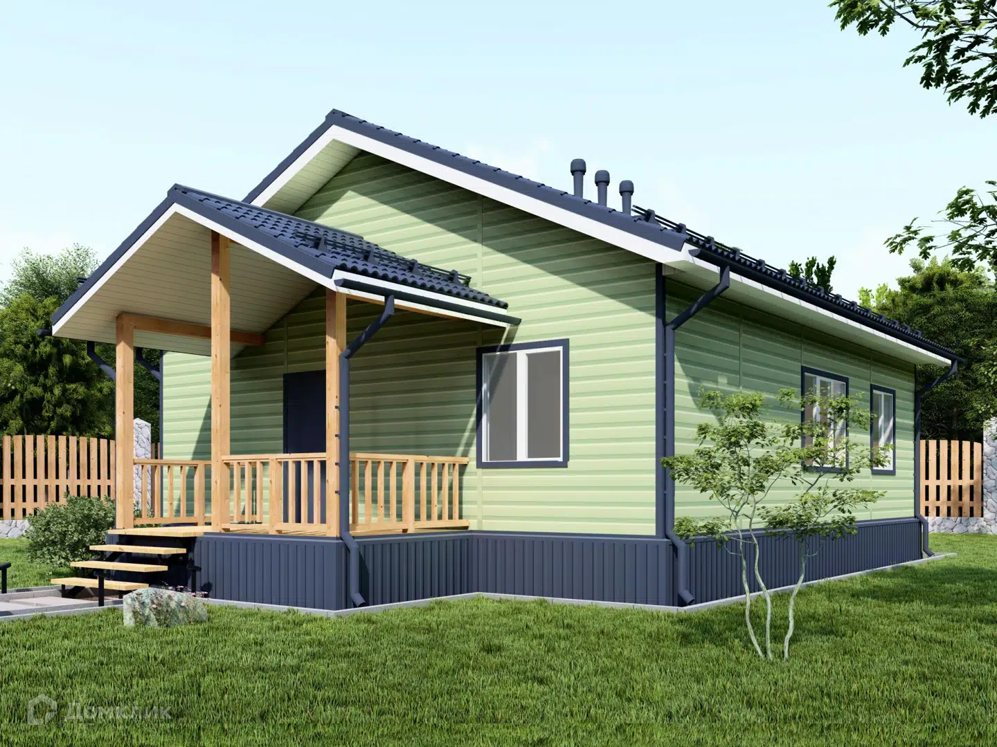 Проект дома «Проект "9х10"» компании Альфа SIP из материала SIP-панели площадью 90м² под ключ за 2737926₽ в Донецке | 1 этаж, 2 спальни, 1 санузел – Домклик