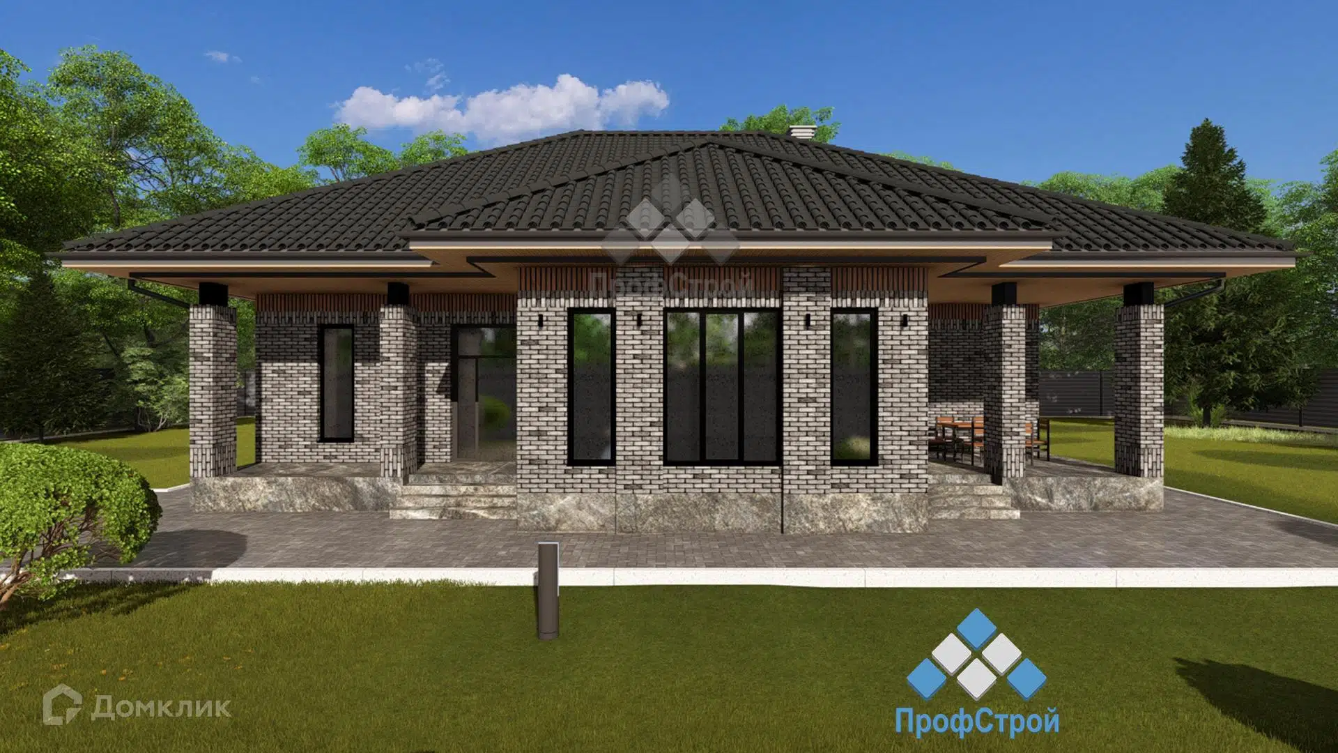 Проект дома «Темная материя» компании ПрофСтрой из материала Газобетонные блоки площадью 184.89м² под ключ за 11700000₽ в Донецке | 1 этаж, 3 спальни, 2 санузла – Домклик