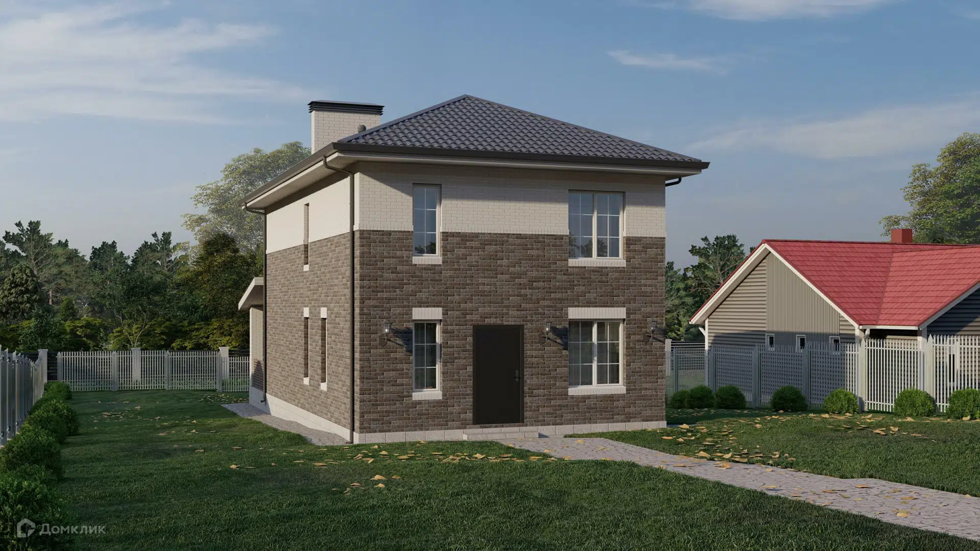 Проект дома «Остин» компании ИП Ветринская Елена Александровна из материала Газобетонные блоки площадью 190.64м² под ключ за 6653741₽ в Донецке | 2 этажа, 4 спальни, 2 санузла – Домклик