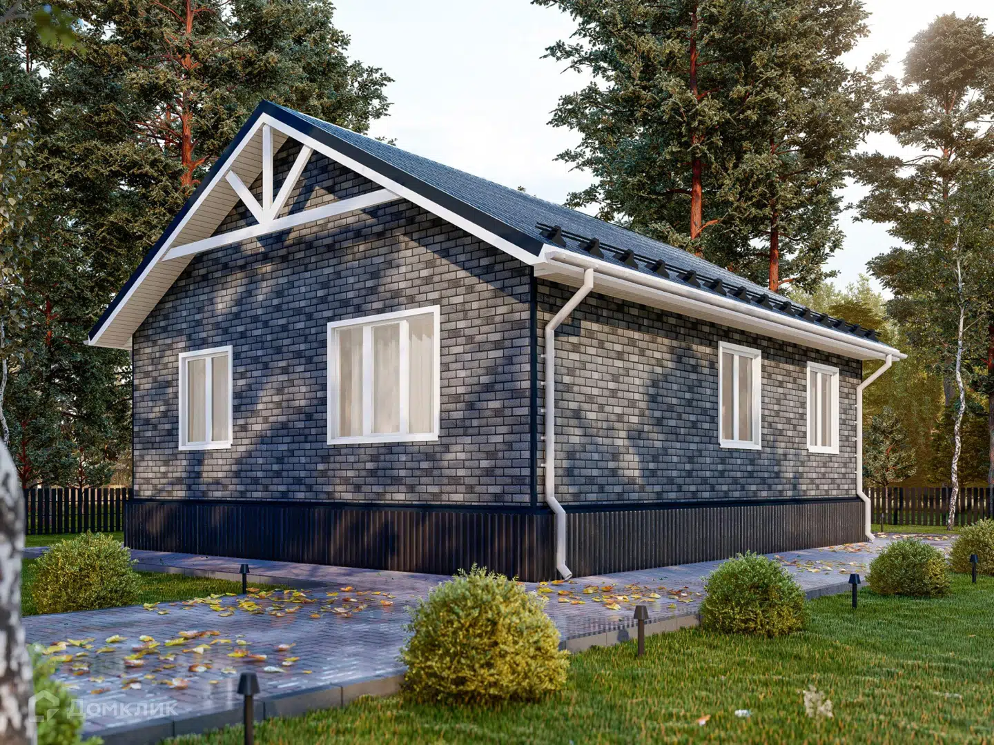 Проект дома «Проект "Каппа-3"» компании Альфа SIP из материала SIP-панели площадью 82м² под ключ за 2625483₽ в Донецке | 1 этаж, 3 спальни, 1 санузел – Домклик