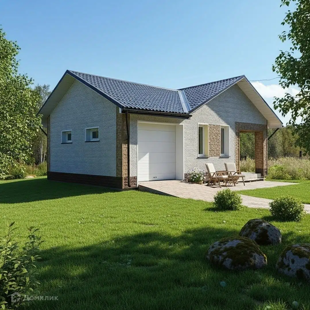 Проект дома «ДМ 8» компании СК Восток Строй из материала Газобетонные блоки площадью 107.44м² под ключ за 10315000₽ в Донецке | 1 этаж, 2 спальни, 2 санузла – Домклик