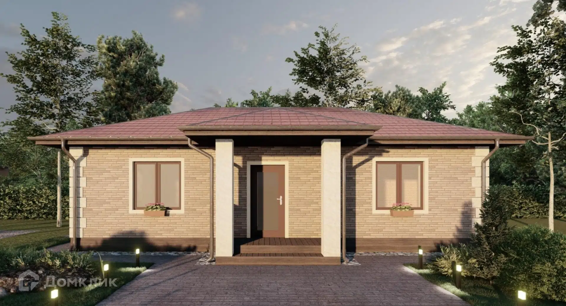 Проект дома «Ален-65гб» компании ООО «СК Антанта 24» из материала Газобетонные блоки площадью 65.7м² под ключ за 6230000₽ в Луганске | 1 этаж, 2 спальни, 1 санузел – Домклик