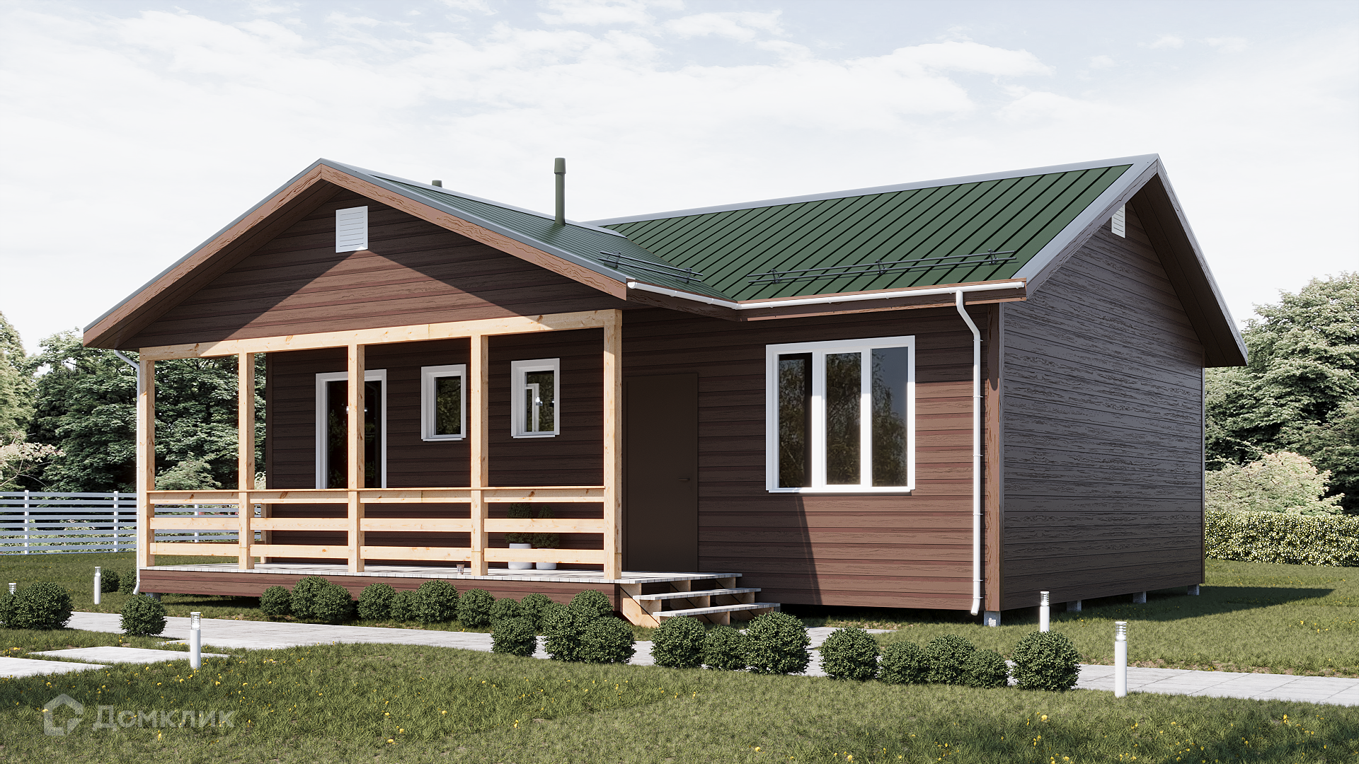 Проект дома «Фортуна 7,2х10,0 П» компании ООО «НашДомСтрой» из материала Каркасный дом площадью 78м² под ключ за 6946035₽ в Луганске | 1 этаж, 3 спальни, 1 санузел – Домклик