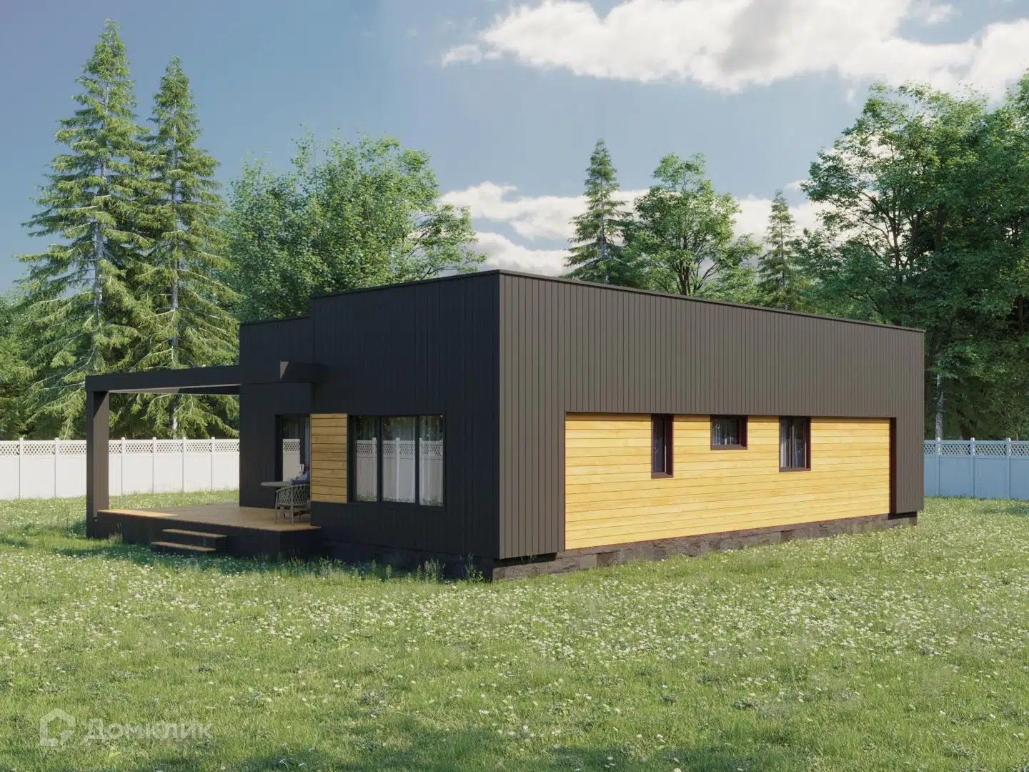 Проект дома «Хай-тек 02» компании Авангард из материала SIP-панели площадью 138.8м² под ключ за 7560000₽ в Донецке | 1 этаж, 3 спальни, 2 санузла – Домклик