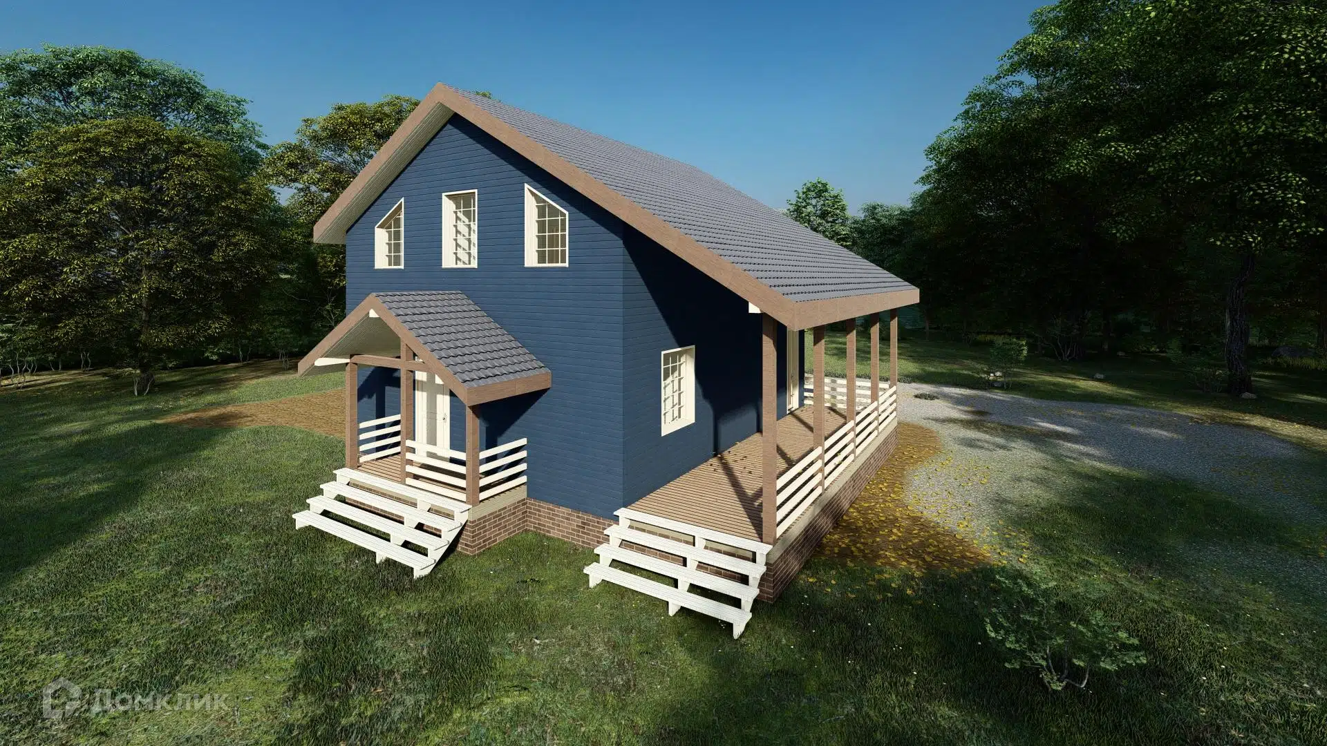 Проект дома «Е-24-98» компании СК «Архстройдом» из материала Каркасный дом площадью 160м² под ключ за 5800000₽ в Донецке | 2 этажа, 3 спальни, 2 санузла – Домклик