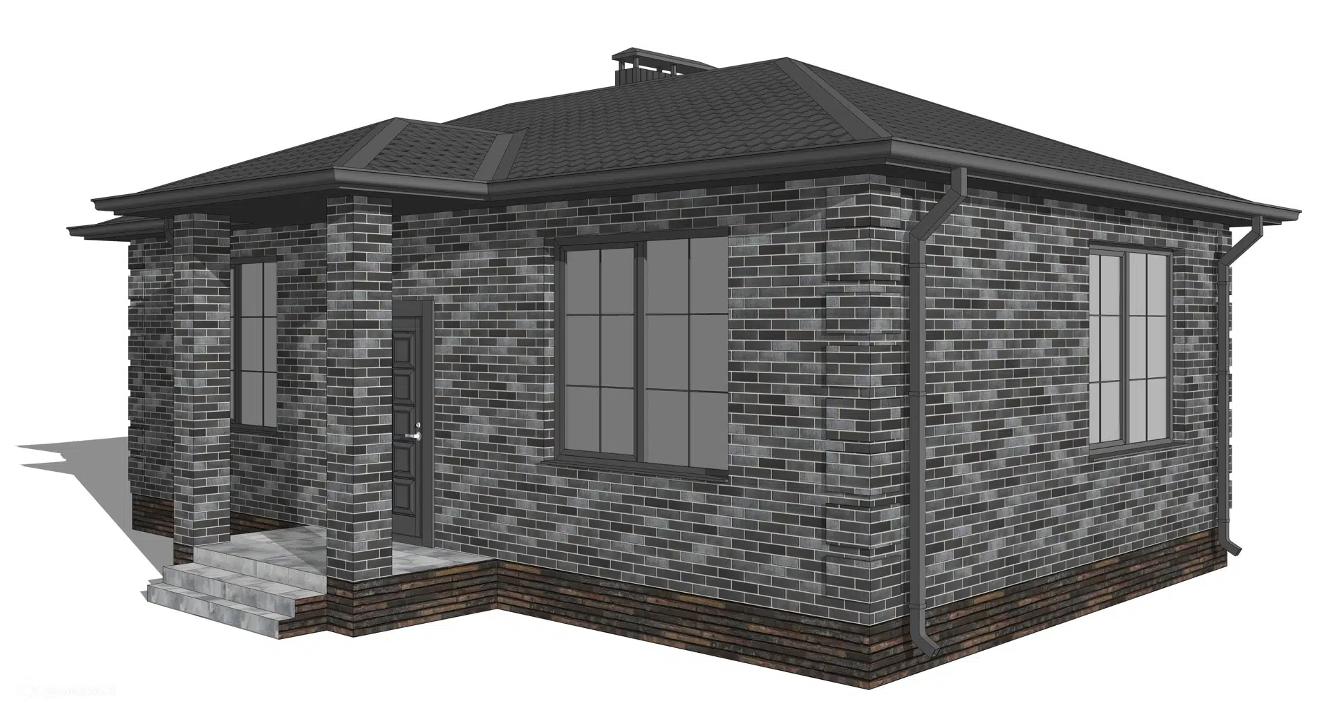 Проект дома «Легкий дом» компании РСК СТРОЙквартал из материала Кирпич площадью 60м² под ключ за 3600000₽ в Донецке | 1 этаж, 2 спальни, 1 санузел – Домклик