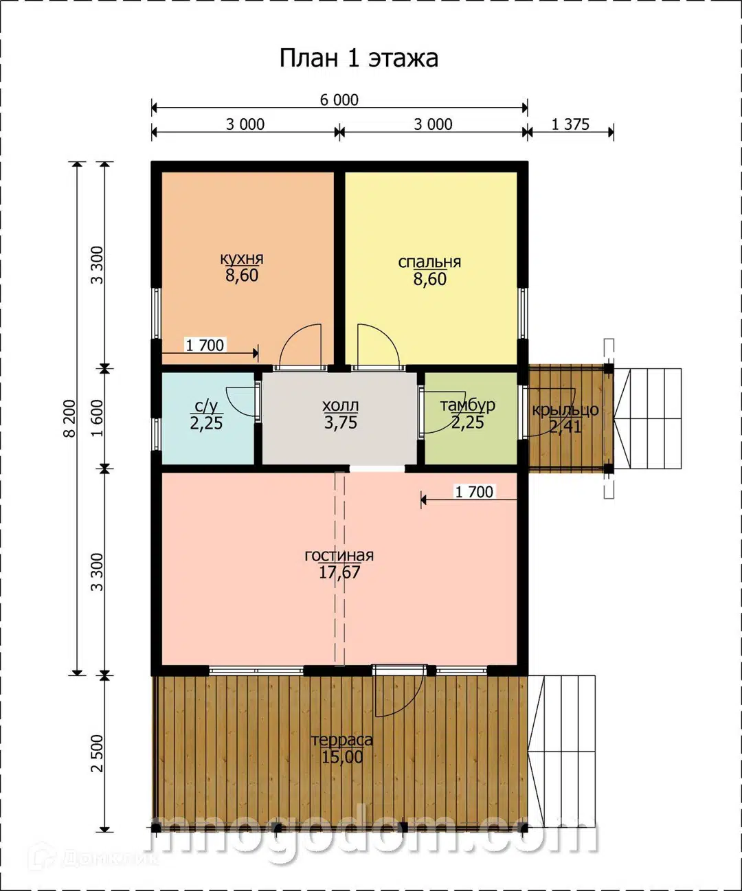 Планировка 1 этажа