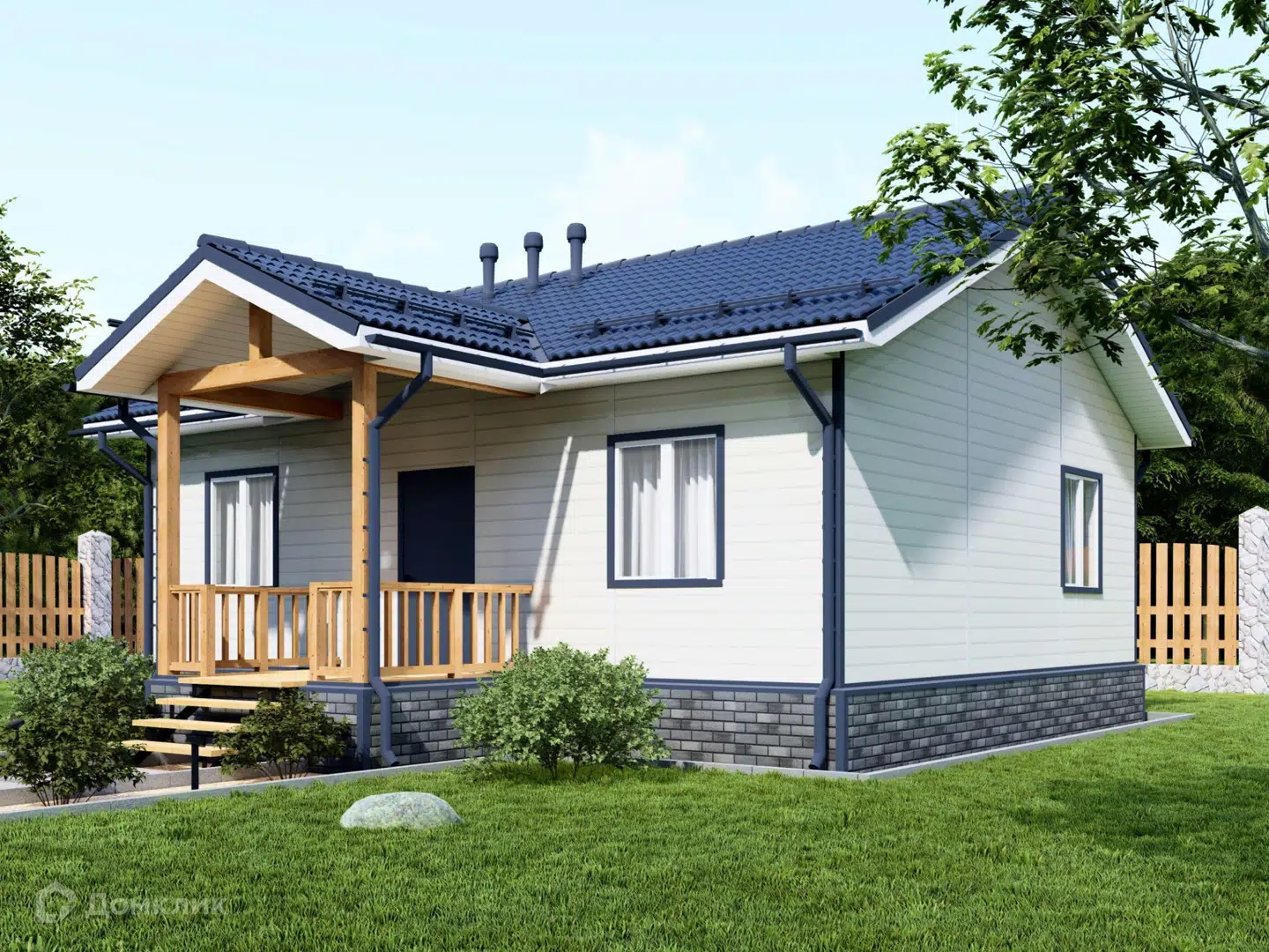 Проект дома «Проект "8х10"» компании Альфа SIP · Дома из СИП панелей из материала SIP-панели площадью 80м² под ключ за 2964956₽ в Донецке | 1 этаж, 2 спальни, 1 санузел – Домклик