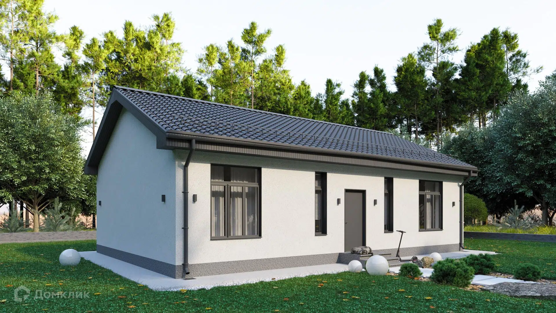 Проект дома «Дом 96м2» компании Хороший Дом из материала Газобетонные блоки площадью 96м² под ключ за 6770000₽ в Луганске | 1 этаж, 3 спальни, 1 санузел – Домклик