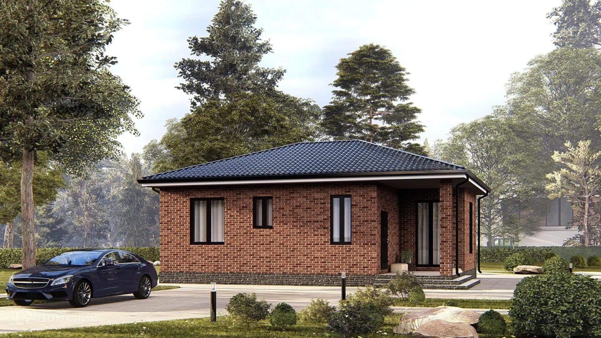 Проект дома «Скай» компании ИП Ветринская Елена Александровна из материала Газобетонные блоки площадью 96.3м² под ключ за 4394026₽ в Донецке | 1 этаж, 2 спальни, 1 санузел – Домклик