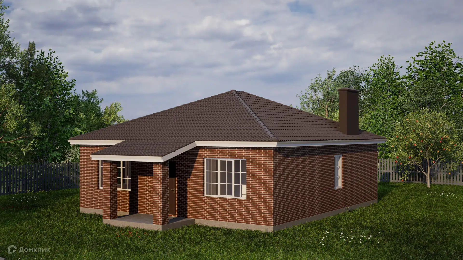 Проект дома «Проект - 45114» компании ИП Петрова В.В. из материала Кирпич площадью 90м² под ключ за 4770000₽ в Донецке | 1 этаж, 3 спальни, 2 санузла – Домклик