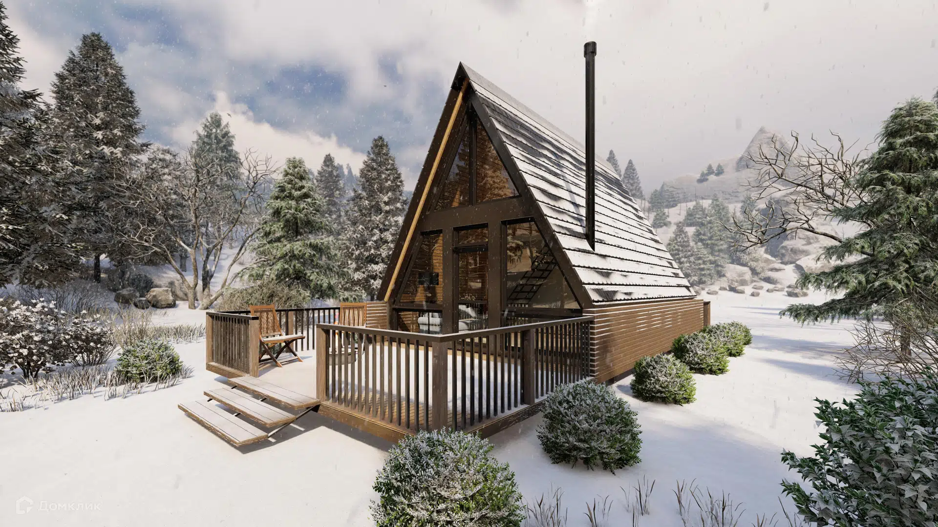 Проект дома «КД-НА» компании ГУРУС из материала Каркасный дом площадью 61.5м² под ключ за 5277500₽ в Донецке | 2 этажа, 1 спальня, 1 санузел – Домклик