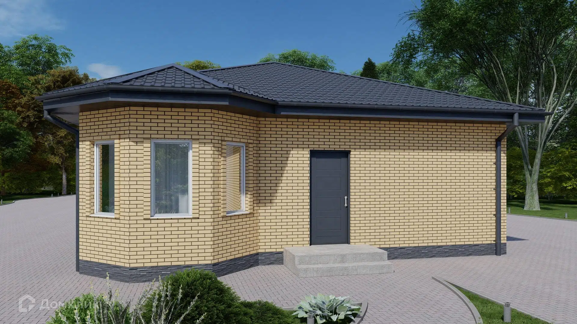 Проект дома «ЭП Липа» компании Первая Домостроительная Компания из материала Газобетонные блоки площадью 80.9м² под ключ за 5745000₽ в Донецке | 1 этаж, 3 спальни, 1 санузел – Домклик