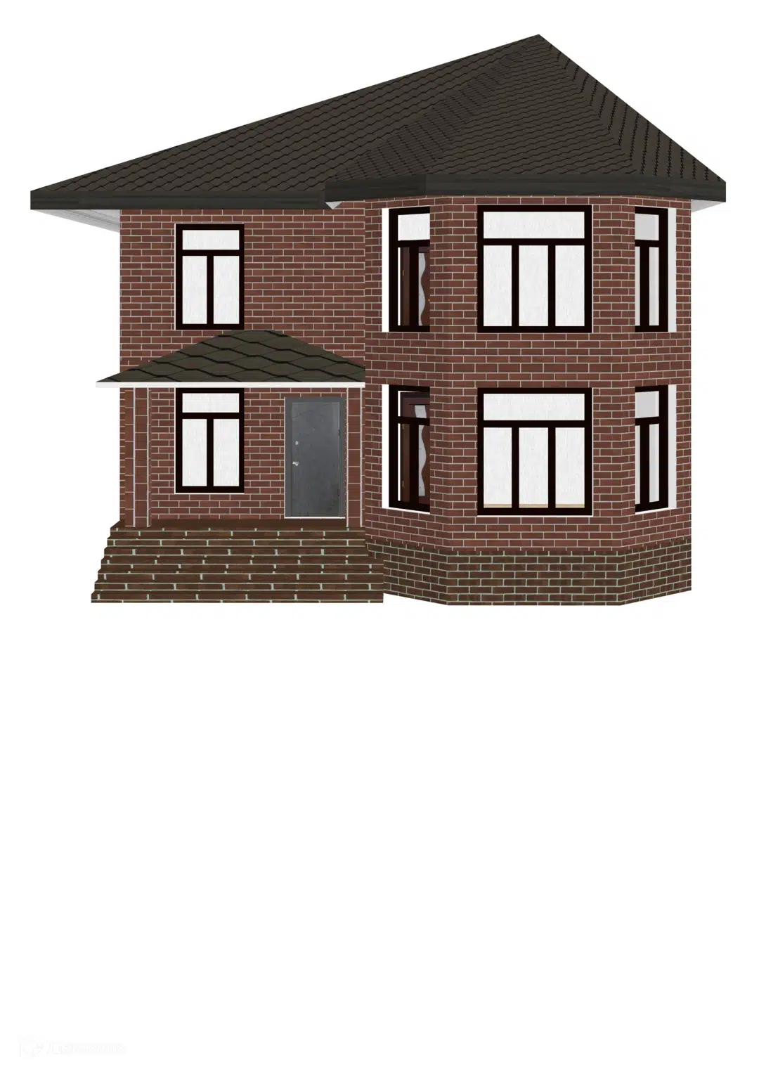 Проект дома «Проект Радужный КС 108» компании Дом строй Плюс из материала Газобетонные блоки площадью 108м² под ключ за 6240000₽ в Донецке | 1 этаж, 3 спальни, 2 санузла – Домклик