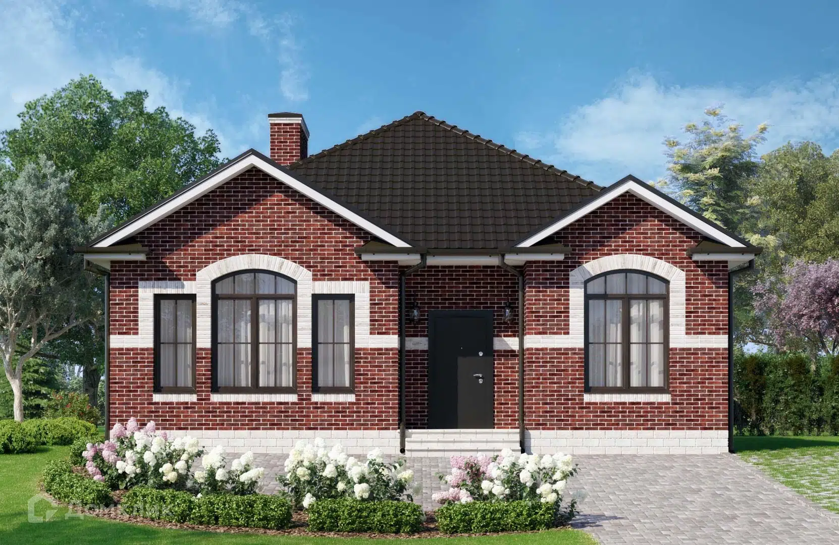 Проект дома «Проект №169» компании Новация из материала Керамические блоки площадью 111м² под ключ за 6958000₽ в Донецке | 1 этаж, 3 спальни, 2 санузла – Домклик