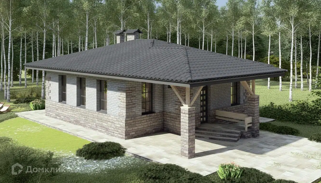 Проект дома «А-15» компании ИП Лосев Олег Петрович из материала Кирпич площадью 100м² под ключ за 7000000₽ в Донецке | 1 этаж, 3 спальни, 1 санузел – Домклик