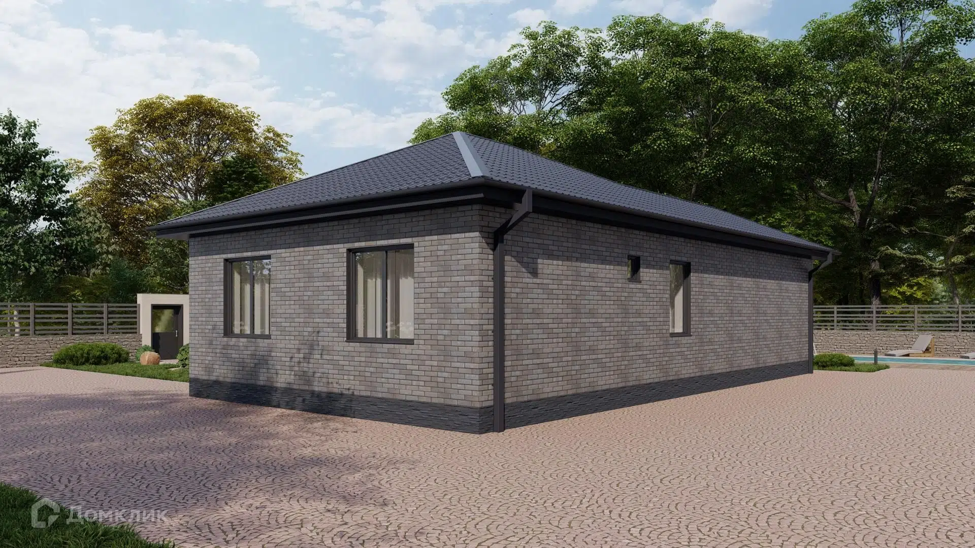 Проект дома «Проект Одноэтажный дом 85» компании ИП Кочконян А.С. из материала Газобетонные блоки площадью 85м² под ключ за 4500387₽ в Донецке | 1 этаж, 3 спальни, 1 санузел – Домклик