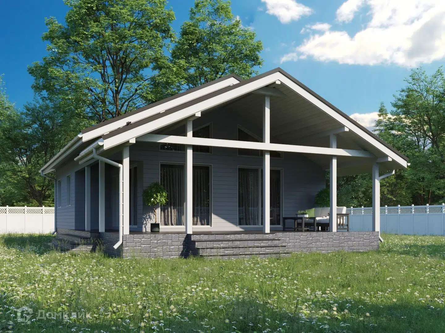 Проект дома «Сканди 01» компании Авангард из материала SIP-панели площадью 91.7м² под ключ за 5809000₽ в Донецке | 1 этаж, 3 спальни, 1 санузел – Домклик