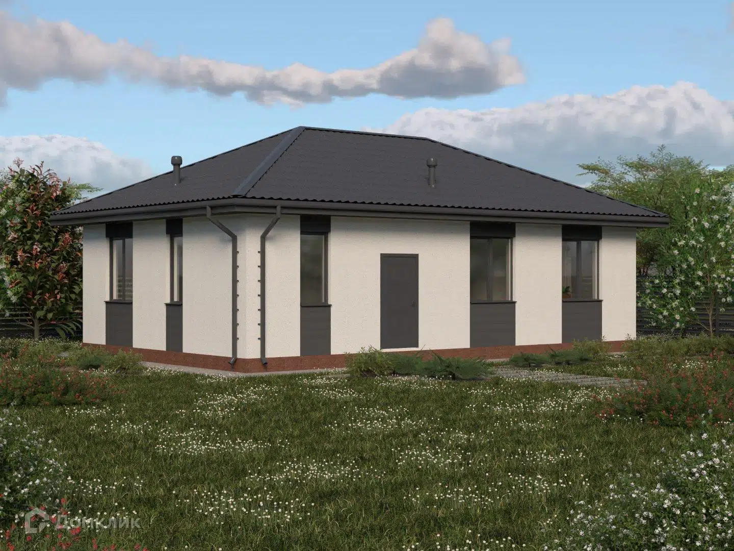 Проект дома «Жилой дом "КС-18"» компании КомфортСтрой64 из материала Керамические блоки площадью 77.6м² под ключ за 7300000₽ в Донецке | 1 этаж, 3 спальни, 1 санузел – Домклик