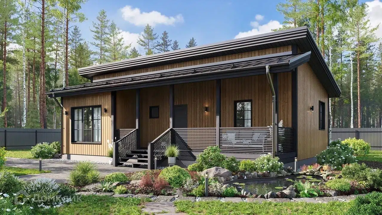 Проект дома «Минск» компании Класс Хаус из материала Каркасный дом площадью 92м² под ключ за 3450000₽ в Донецке | 1 этаж, 3 спальни, 1 санузел – Домклик