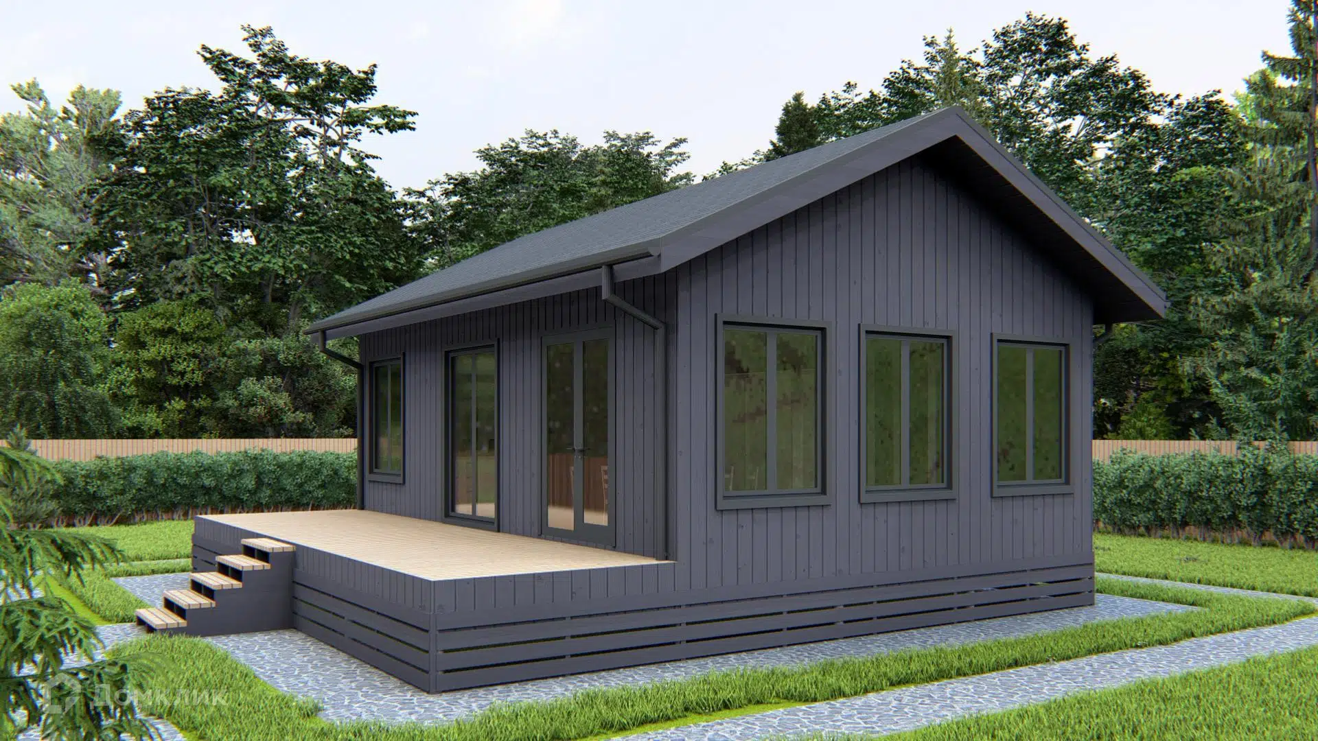 Проект дома «Сканди» компании ООО «Перспектива» из материала SIP-панели площадью 72.2м² под ключ за 2291656₽ в Донецке | 1 этаж, 1 спальня, 1 санузел – Домклик