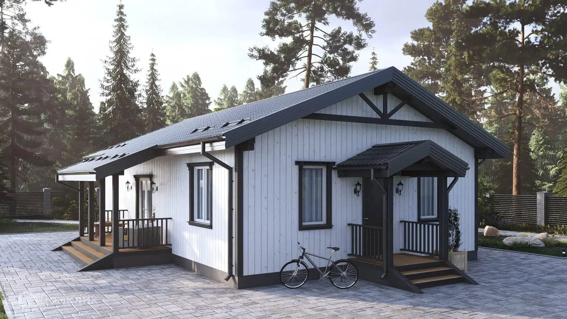 Проект дома «СВОЙ 108» компании СВОЙ из материала Каркасный дом площадью 105м² под ключ за 7630694₽ в Луганске | 1 этаж, 3 спальни, 1 санузел – Домклик