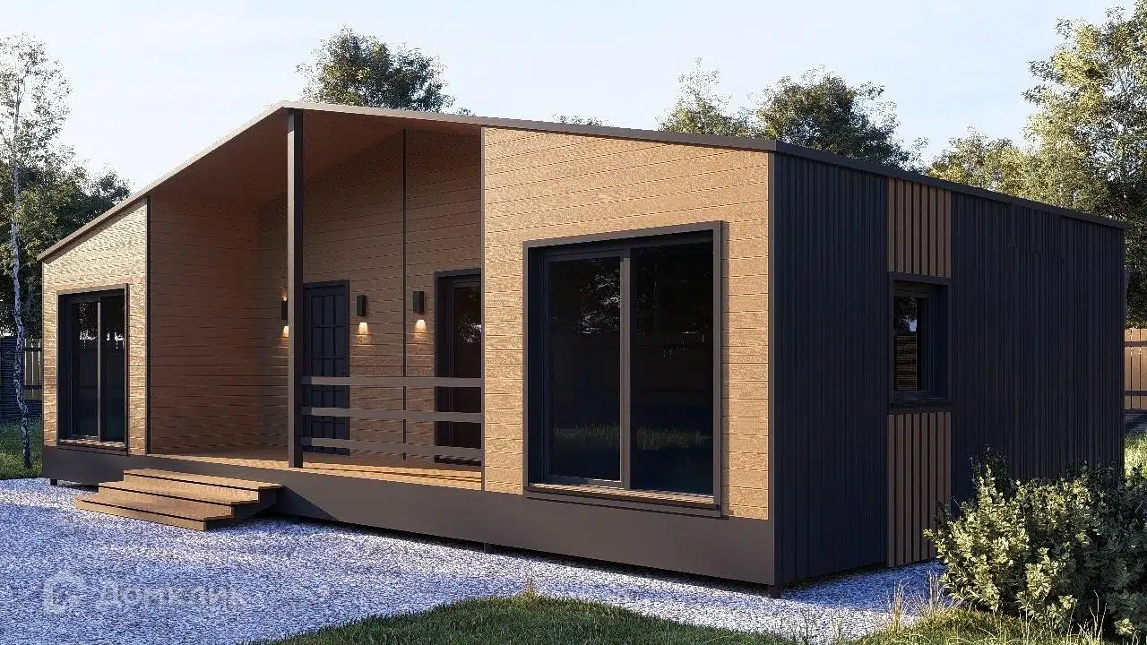 Проект дома «Модульный дом "Барнаул"» компании Стройкаркас из материала Каркасный дом площадью 69м² под ключ за 3900000₽ в Донецке | 1 этаж, 2 спальни, 1 санузел – Домклик