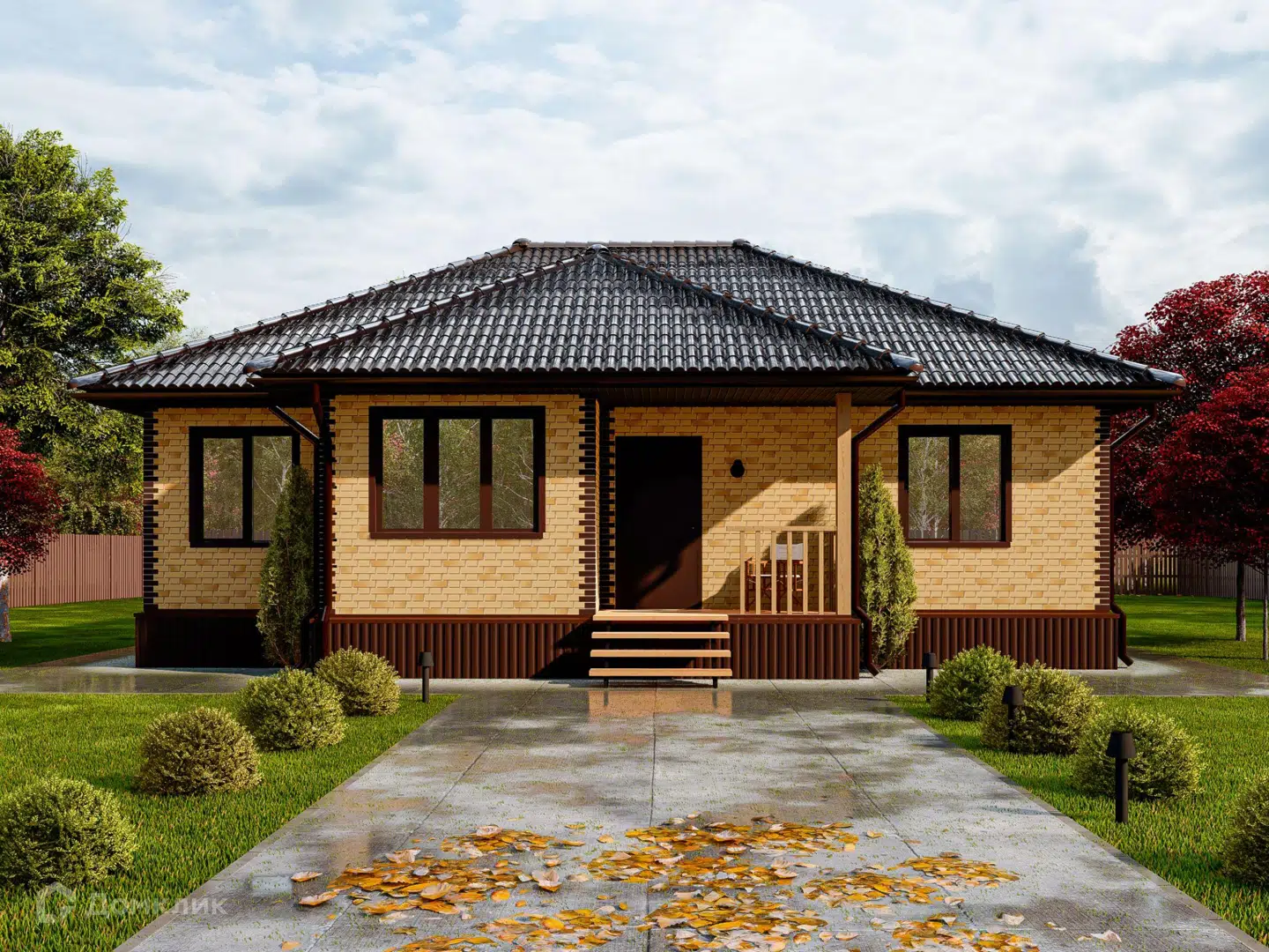 Проект дома «Проект "Кси-2"» компании Альфа SIP из материала SIP-панели площадью 122м² под ключ за 3175644₽ в Донецке | 1 этаж, 3 спальни, 1 санузел – Домклик