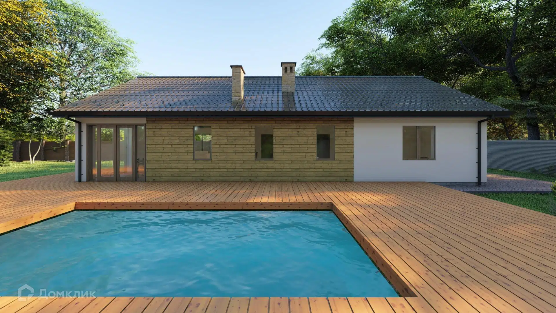 Проект дома «КС-19» компании Красный слон из материала Газобетонные блоки площадью 129.7м² под ключ за 7380000₽ в Донецке | 1 этаж, 3 спальни, 2 санузла – Домклик