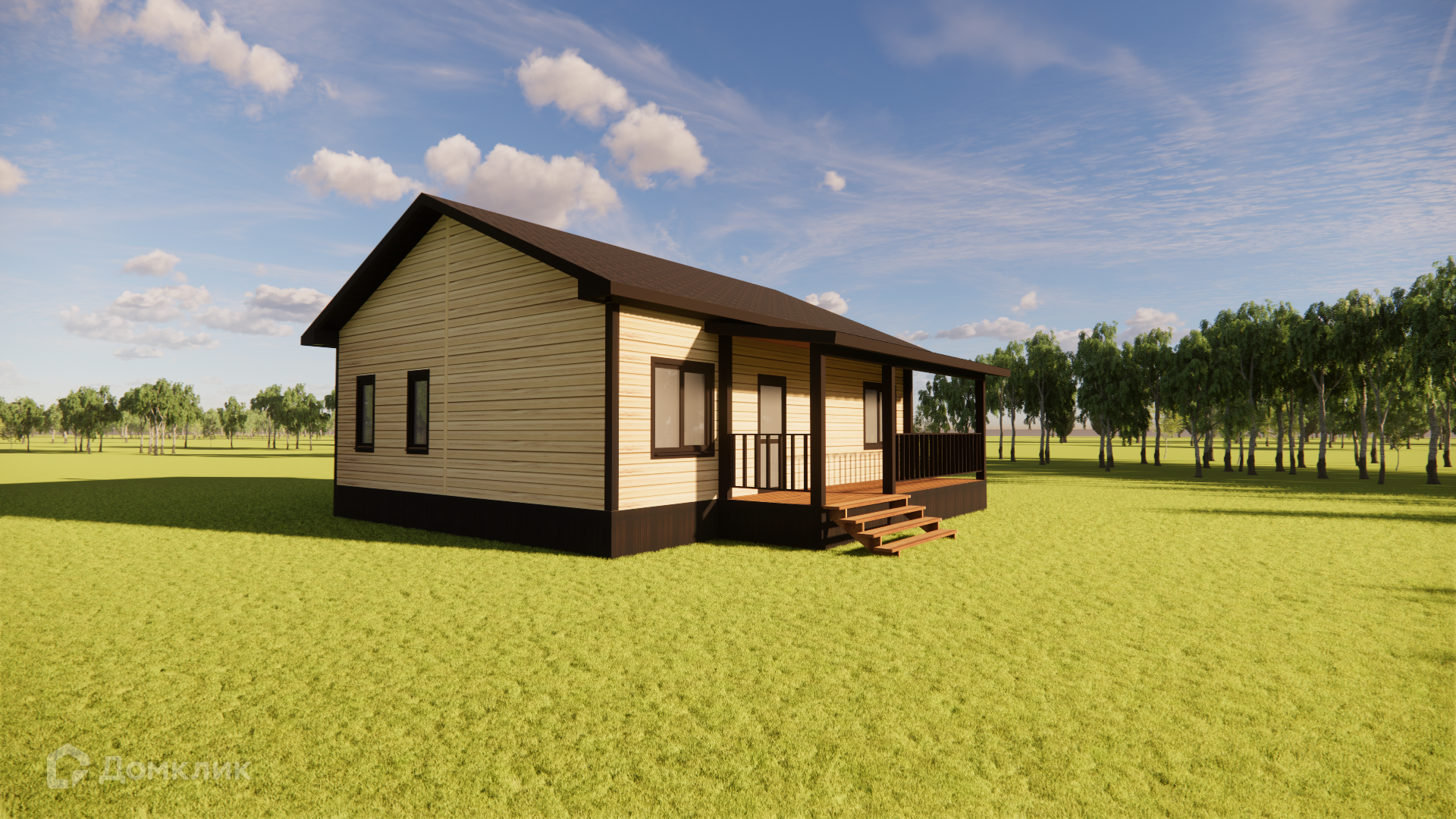 Проект дома «ДКТ 666» компании ИП Танский Д. С. (Евростиль) из материала Каркасный дом площадью 89.2м² под ключ за 7510000₽ в Донецке | 1 этаж, 2 спальни, 2 санузла – Домклик