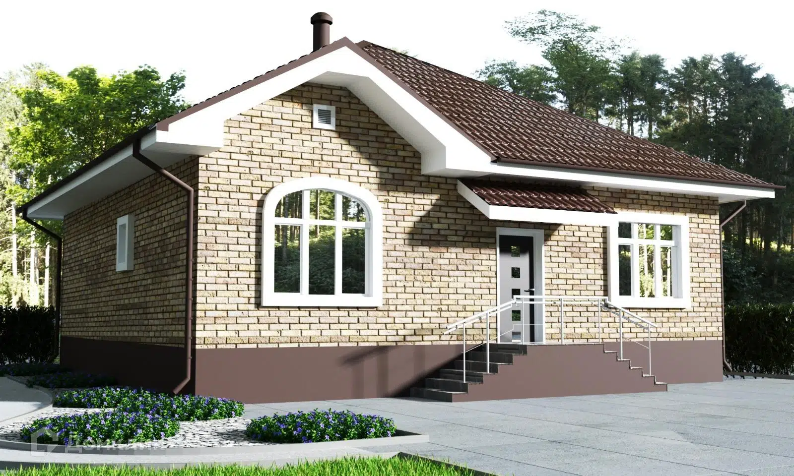 Проект дома «Престиж» компании «Наша Маша»(ИП Каткова А.В.) из материала Газобетонные блоки площадью 102.2м² под ключ за 6300000₽ в Донецке | 1 этаж, 4 спальни, 2 санузла – Домклик