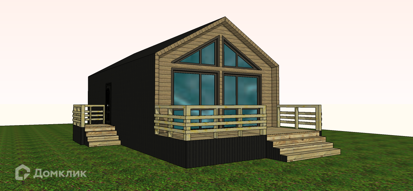 Проект дома «Барн 69 Одноэтажный» компании ССК-ДОМ из материала Каркасный дом площадью 69.2м² под ключ за 3366000₽ в Донецке | 1 этаж, 2 спальни, 1 санузел – Домклик