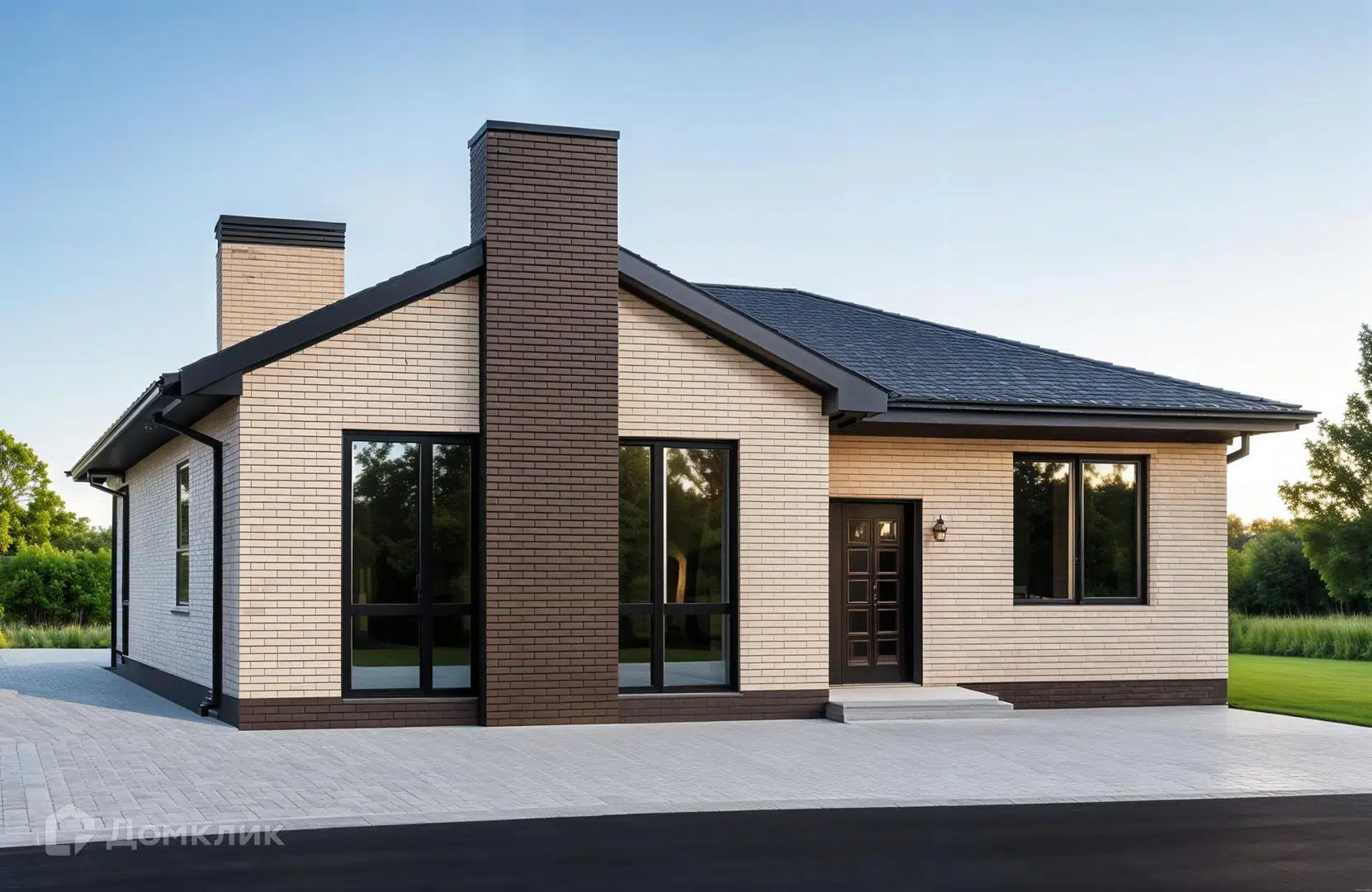 Проект дома «Проект №307-1» компании Новация из материала Керамические блоки площадью 128м² под ключ за 7644000₽ в Донецке | 1 этаж, 3 спальни, 2 санузла – Домклик