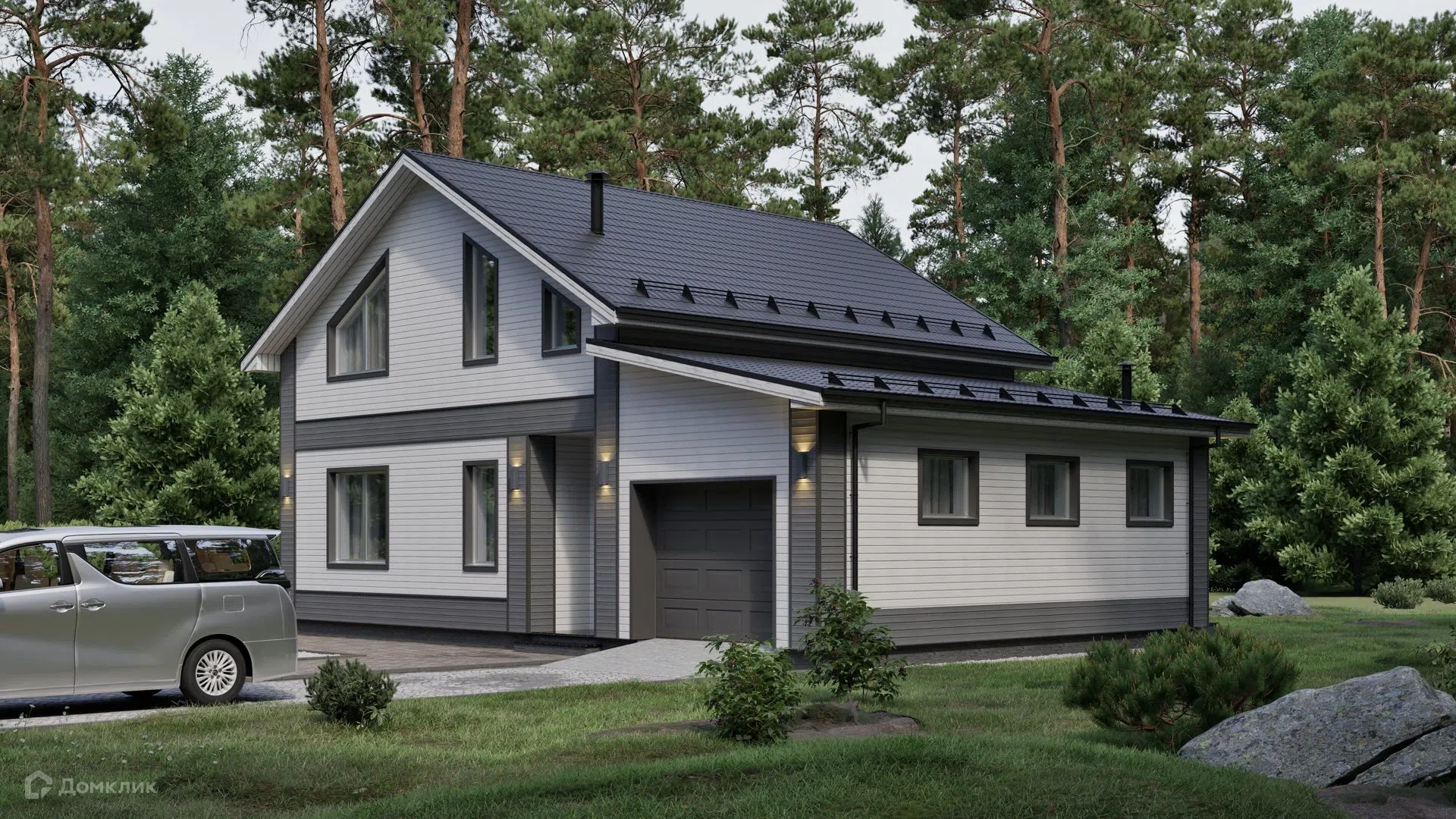 Проект дома «P-H Минимал» компании Perfect House г. Ханты-Мансийск из материала Газобетонные блоки площадью 159м² под ключ за 8745000₽ в Луганске | 2 этажа, 4 спальни, 2 санузла – Домклик