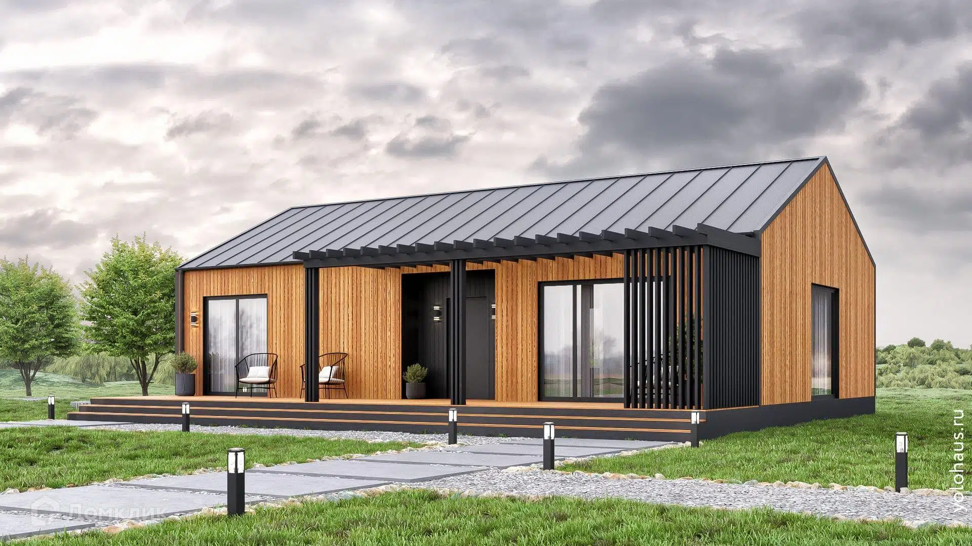 Проект дома «Газобетон С126» компании ЙОЛО ХАУС из материала Газобетонные блоки площадью 126м² под ключ за 7650000₽ в Донецке | 1 этаж, 3 спальни, 2 санузла – Домклик