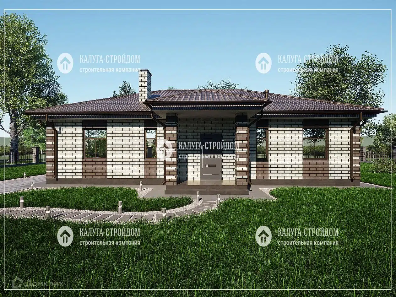 Проект дома «СП-12» компании КАЛУГА-СТРОЙДОМ из материала Газобетонные блоки площадью 119м² под ключ за 7140000₽ в Донецке | 1 этаж, 3 спальни, 2 санузла – Домклик
