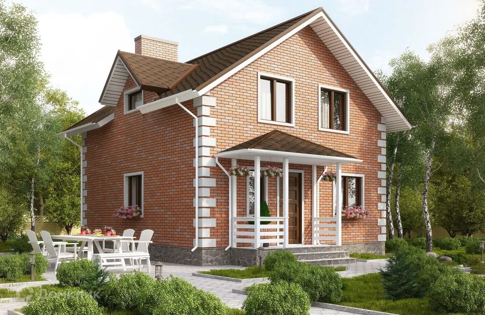 Проект дома «Проект №51» компании Новация из материала Керамические блоки площадью 111м² под ключ за 6105000₽ в Донецке | 2 этажа, 4 спальни, 2 санузла – Домклик