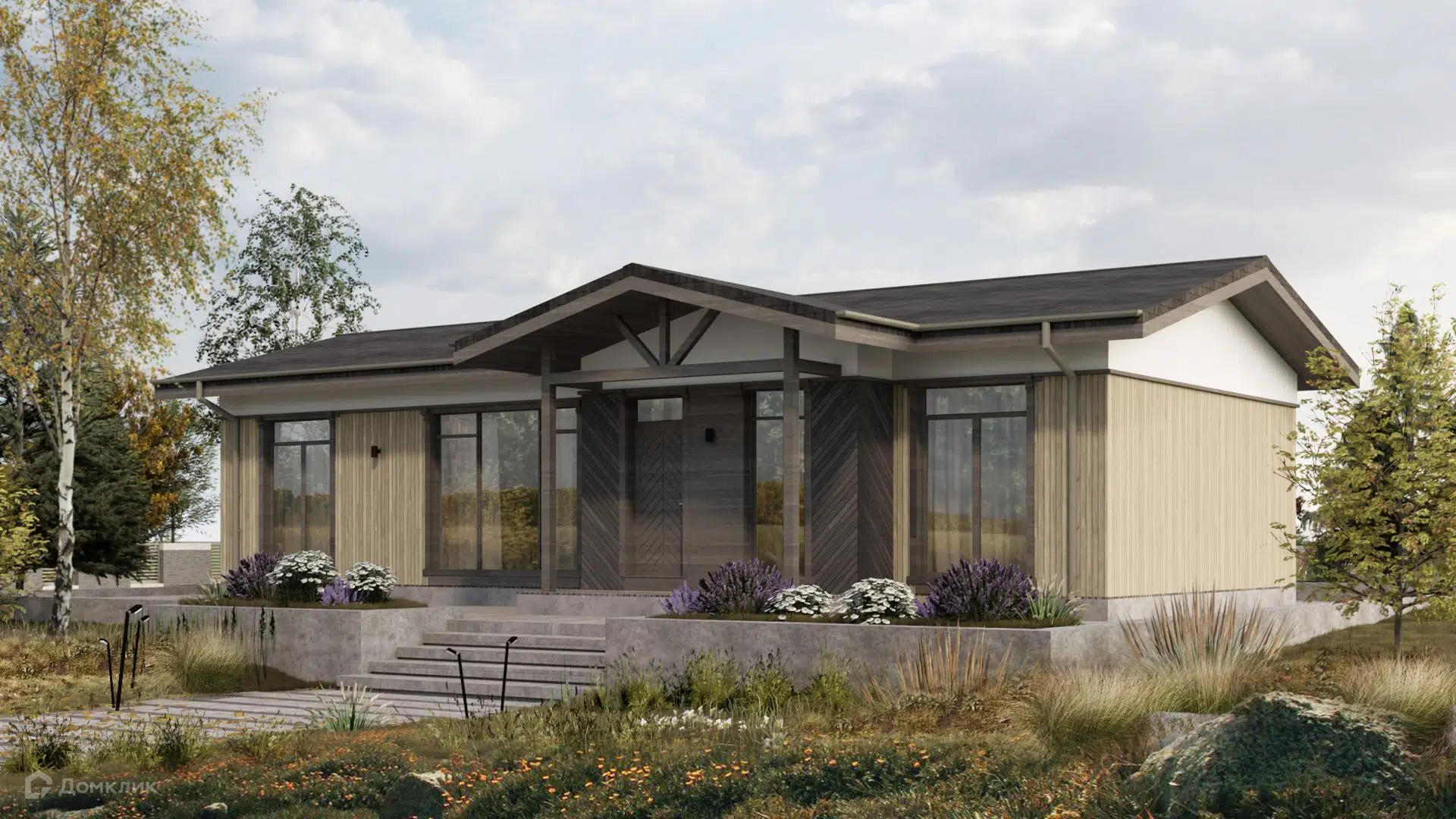 Проект дома «К-103.1» компании СК «КИТ» из материала Газобетонные блоки площадью 103.8м² под ключ за 8620000₽ в Луганске | 1 этаж, 4 спальни, 2 санузла – Домклик