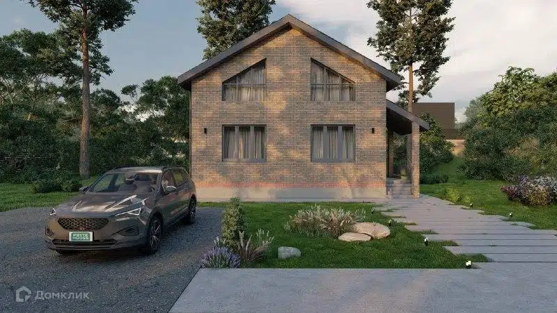 Проект дома «Двухэтажный дом с террасой» компании ООО «ЕРОСН» из материала Кирпич площадью 142м² под ключ за 7810000₽ в Луганске | 2 этажа, 5 спален, 2 санузла – Домклик