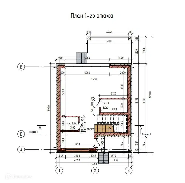 Планировка 1 этажа