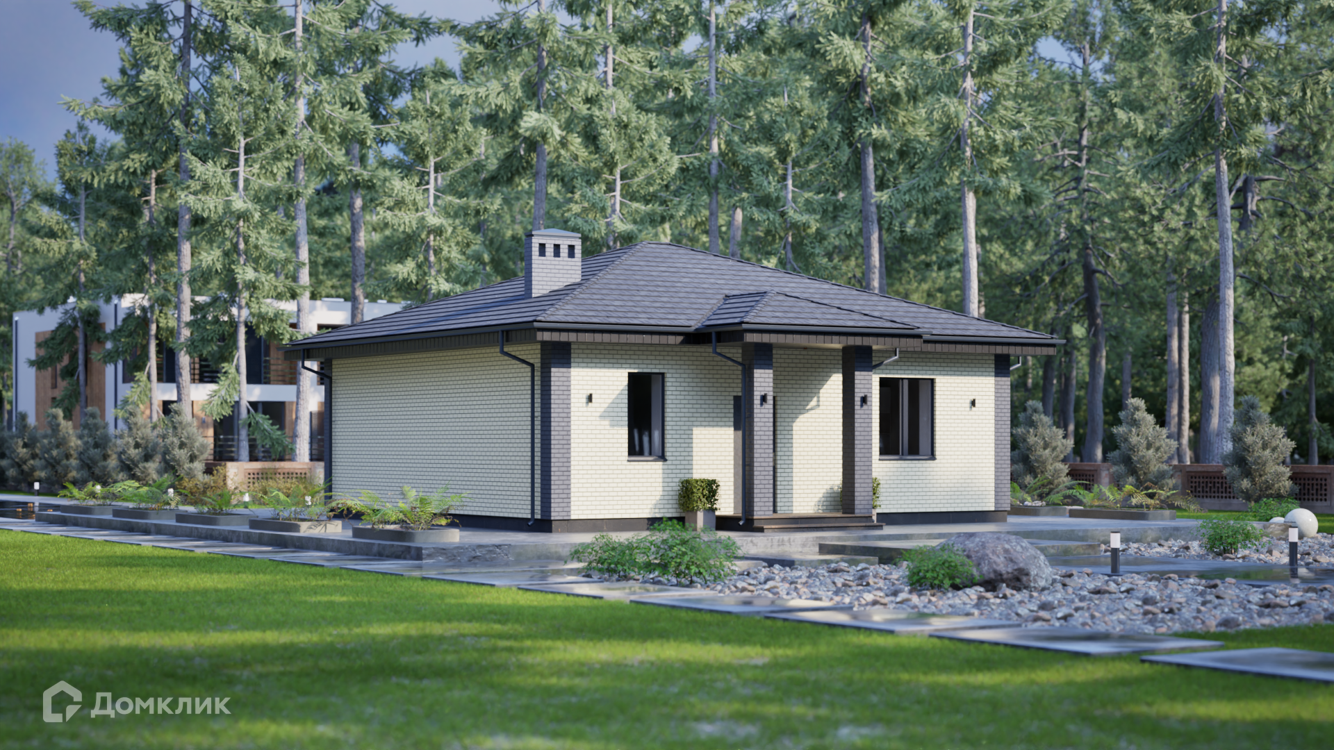 Проект дома «Барни» компании ООО ПОЛЕЗНЫЕ МЕТРЫ из материала Газобетонные блоки площадью 76м² под ключ за 4870000₽ в Донецке | 1 этаж, 2 спальни, 1 санузел – Домклик